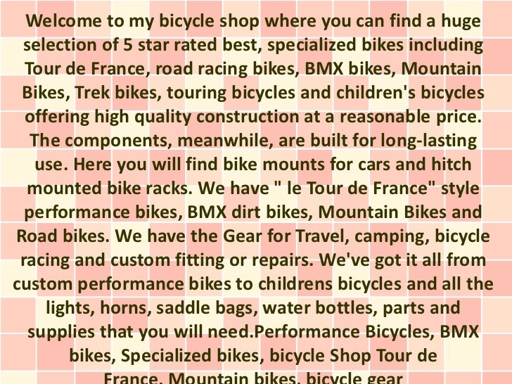 performance bicycle shop