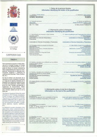 Diploma Supplement LCAF