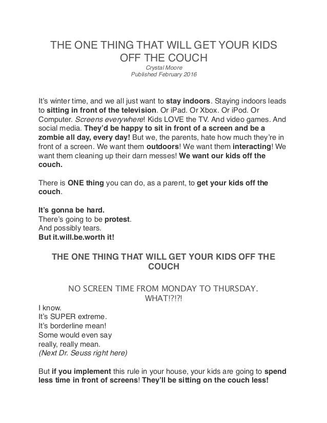 How To Get Your Kids Off The Couch
