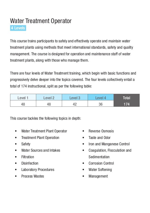 Water Operator Certification Program Brochure