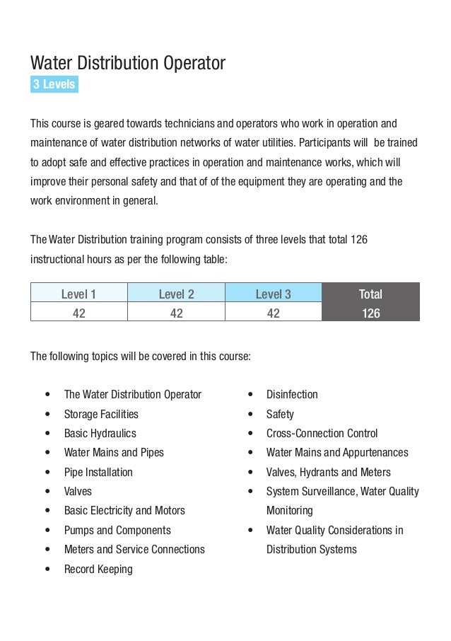 Water Operator Certification Program Brochure Water Operator Certification Program Brochure
