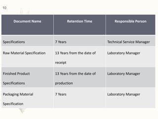 DOCUMENTATION &ndash; CoA &amp; SPECIFICATIONS | PPT