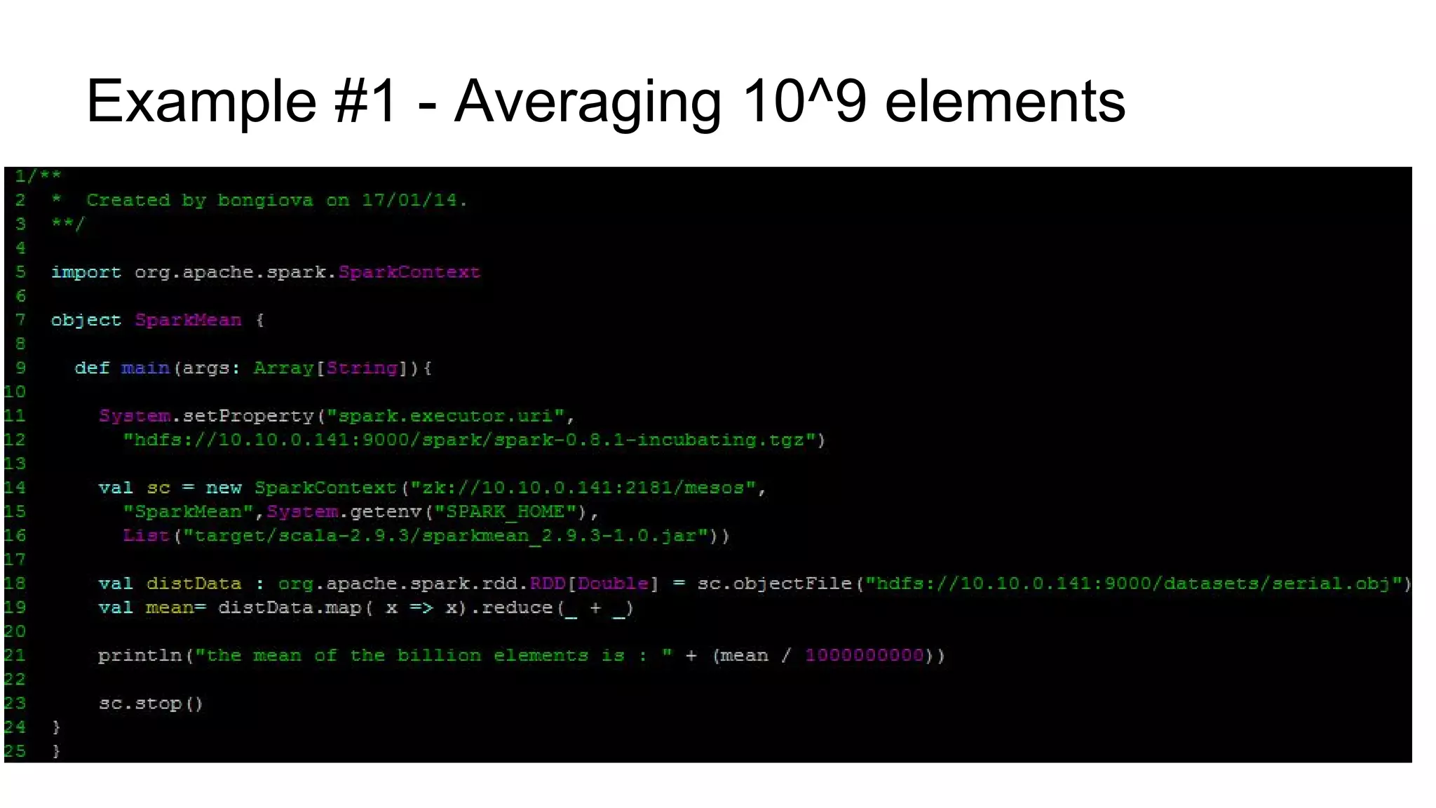 Example #1 - Averaging 10^9 elements
 