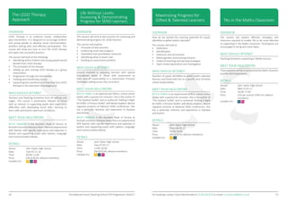 20 The National Forest Teaching School CPD Programme 2016/17 21For bookings contact Claire MacDonald on 01283 881079 or email c.macdonald@jths.co.uk
OVERVIEW
LEGO Therapy is an evidence based, collaborative
play intervention. It is desgined to encourage children
and young people to develop social communication,
problem solving skills and effective participation. This
course will show you how to turn the LEGO therapy
principles into successful practice.
The session will look at the following:
•	 Identifying which children and young people would
benefit from LEGO therapy
•	 The principles of the therapy
•	 Setting up and running LEGO therapy as a group
intervention
•	 Progression through the intervention
•	 Tracking and monitoring success
•	 Supporting the transference of learning from LEGO
therapy to the classroom and playground
WHO SHOULD ATTEND?
Teachers and Teaching Assistants from all settings and
stages. This course is particularly relevant to those
with an interest in supporting pupils who experience
difficulties with developing social skills, learning to
learn skills and Autism Spectrum conditions.
MEET YOUR FACILITATORS
BECKY HAWKINS is the Assistant Head of Service at
Rushall’s InclusionAdvisory Team. She is anexperienced
SEN Teacher with specific experience and expertise in
Autism and supporting pupils with Speech, Language
and Communication Needs.
DETAILS
Venue:		 John Taylor High School
Date:		 Tues 01.11.16
Time:		 09:00-11:00
Price:		 £40 (£30 for alliance members)
Suitable For:	
The LEGO Therapy
Approach
SP TA
XXX
XXX
XXX
XXX
OVERVIEW
How do we exceed the learning potential for pupils
identified as gifted and/or talented?
This session will look at:
•	 Definitions
•	 Identification
•	 Extension and enrichment
•	 Metacognition and learning theories
•	 Powerful teaching and learning strategies
•	 Open ended exploration and investigation
WHO SHOULD ATTEND?
Teachers of pupils identified as gifted and/or talented
learners and those with this as a specific area of whole
school responsibility.
MEET YOUR FACILITATORS
BECCIE HAWES is an experienced SENCo, school senior
leader with a passion for inclusion. She is the author of
‘The Dyslexia Toolkit’ and co-authored ‘Getting it Right
for SEND- a Primary Toolkit’ with Becky Hawkins. Beccie
regularly presents at National SEND conferences. She
has a particular interests and experience in Dyslexia
and Autism.
DETAILS
Venue:		 John Taylor High School
Date:		 Thurs 04.05.17
Time:		 13:00-16:00
Price:		 £60 (£50 for alliance members)
Suitable For:	
OVERVIEW
This session will look at best practice for assessing and
demonstrating progress for SEND learners.
This session will explore:
•	 Principles of best practice
•	 Evidencing small step progress
•	 Qualitative and quantitative measures
•	 Identifying what to teach next
•	 Building an assessment portfolio
WHO SHOULD ATTEND?
Anyone involved in assessing learners with Special
Educational needs or those with assessment as
their area of responsibility in a mainstream Primary/
Secondary setting across the curriculum.
MEET YOUR FACILITATORS
BECCIE HAWES is an experienced SENCo, school senior
leader with a passion for inclusion. She is the author of
‘The Dyslexia Toolkit’ and co-authored ‘Getting it Right
for SEND- a Primary Toolkit’ with Becky Hawkins. Beccie
regularly presents at National SEND conferences. She
has a particular interests and experience in Dyslexia
and Autism.
BECKY HAWKINS is the Assistant Head of Service at
Rushall’s InclusionAdvisory Team. She is anexperienced
SEN Teacher with specific experience and expertise in
Autism and supporting pupils with Speech, Language
and Communication Needs.
DETAILS
Venue:		 John Taylor High School
Date:		 Tues 07.02.17
Time:		 13:00-16:00
Price:		 £60 (£50 for alliance members)
Suitable For:	
Life Without Levels:
Assessing & Demonstrating
Progress for SEND Learners
Maximising Progress for
Gifted & Talented Learners
SP TA
SP
XXX
XXXTAs in the Maths Classroom
OVERVIEW
The session will explore effective strategies and
resources required to enable TAs to be most effective
in supporting in the Maths classroom. Participants are
encouraged to bring and share ideas.
WHO SHOULD ATTEND?
Teaching Assistants supporting in Maths lessons.
MEET YOUR FACILITATORS
Thesesessionswillbeco-presenetedbyMathsTeachers
and the SEN Department.
DETAILS
Venue:		 John Taylor High School
Date:		 Wed 25.01.17
Time:		 16:00-17:00
Price:		 £20 per session (FREE for alliance 	
		 members)
Suitable For:	 S TA
 