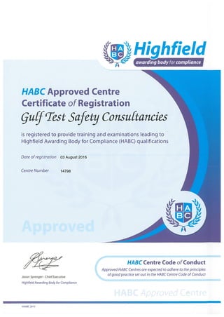 HABC Centre Approval