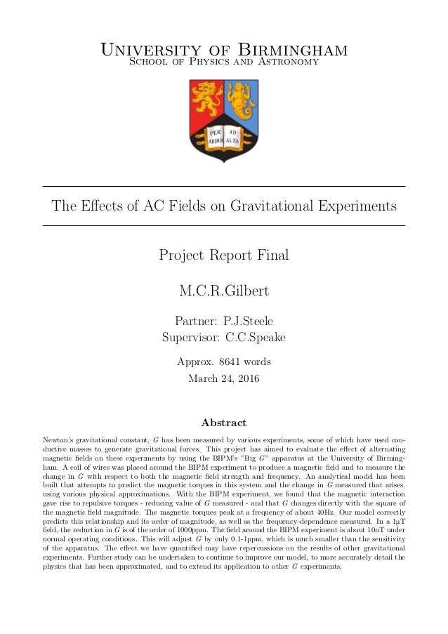Dissertation in final year