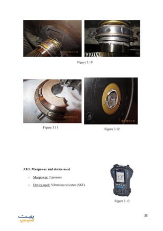 35
3.8.5. Manpower and device used
- Manpower: 2 persons
- Device used: Vibration collector (SKF)
Figure 3.13
Figure 3.11
Figure 3.10
Figure 3.12
 
