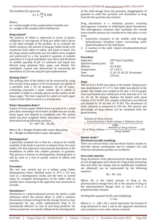 Formulation and Evaluation of Amlodipine Fast Dissolving Tablets | PDF