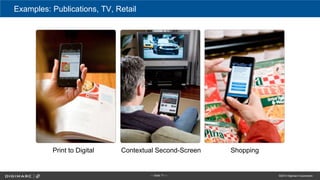 — Slide 17 — ©2014 Digimarc Corporation
Examples: Publications, TV, Retail
Print to Digital Contextual Second-Screen Shopp...