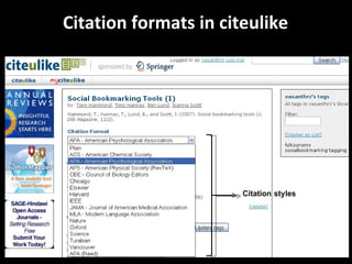 Citation formats in citeulike  