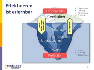 Effektuieren
ist erlernbar
15
 
