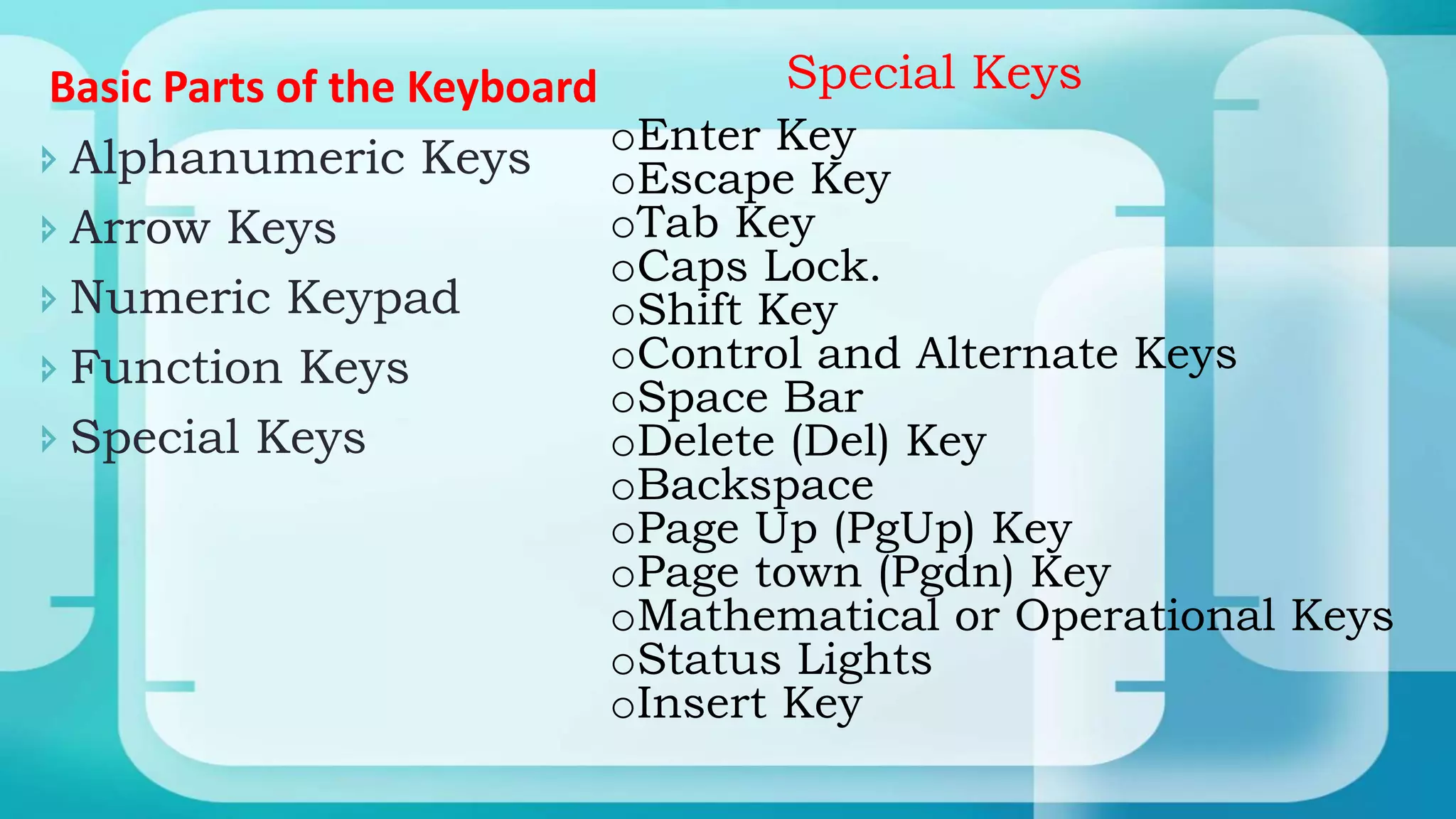 84 identify group keys on the keyboard and their functions | PPSX