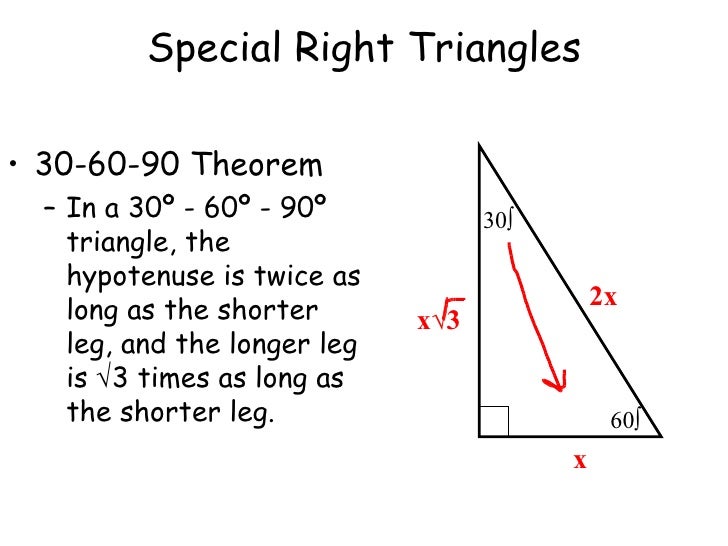 8 4 Special Rt Triangles Noted