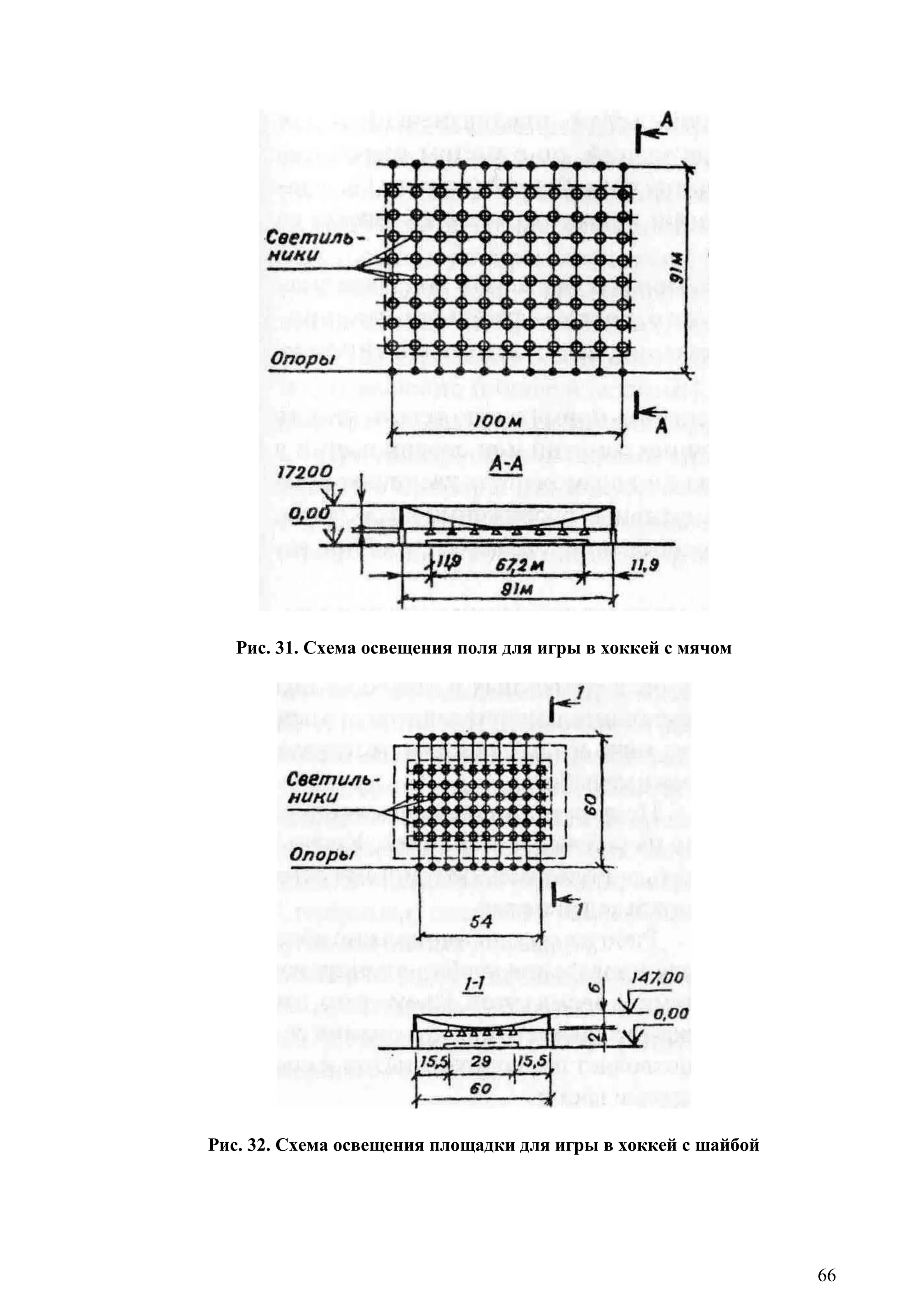 66
Рис. 31. Схема освещения поля для игры в хоккей с мячом
Рис. 32. Схема освещения площадки для игры в хоккей с шайбой
Copyright ОАО «ЦКБ «БИБКОМ» & ООО «Aгентство Kнига-Cервис»
 