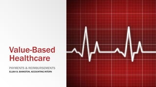 Value-Based
Healthcare
PAYMENTS & REIMBURSEMENTS
ELIJAH B. BANKSTON, ACCOUNTING INTERN
 