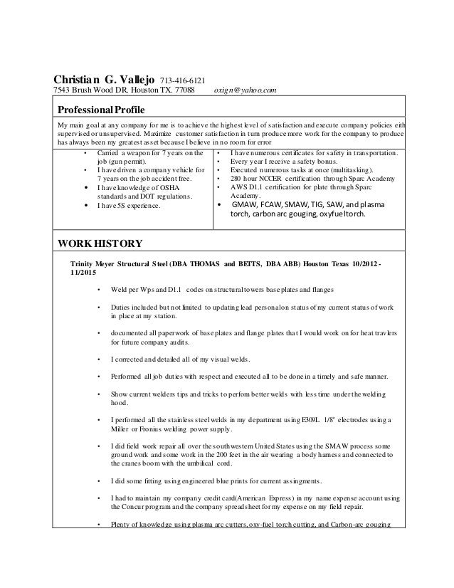 welding engineer resume