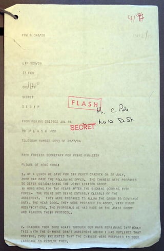 840728 Memo from UK Embassy in Beijing (Richard Evans) to FCO/Prime Minister (28 July 1984)