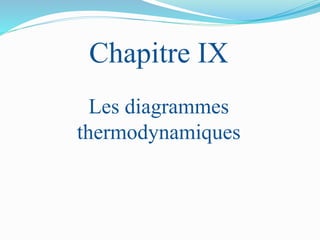 Chapitre IX
Les diagrammes
thermodynamiques
 