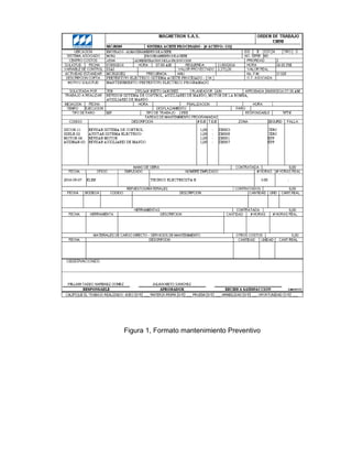 Figura 1, Formato mantenimiento Preventivo
 