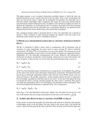 PRACTICAL PARTIAL DECODE AND FORWARD ENCODING SCHEME FOR RELAY CHANNEL ...