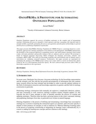ONTOPRIMA: A Prototype for Automating Ontology Population | PDF