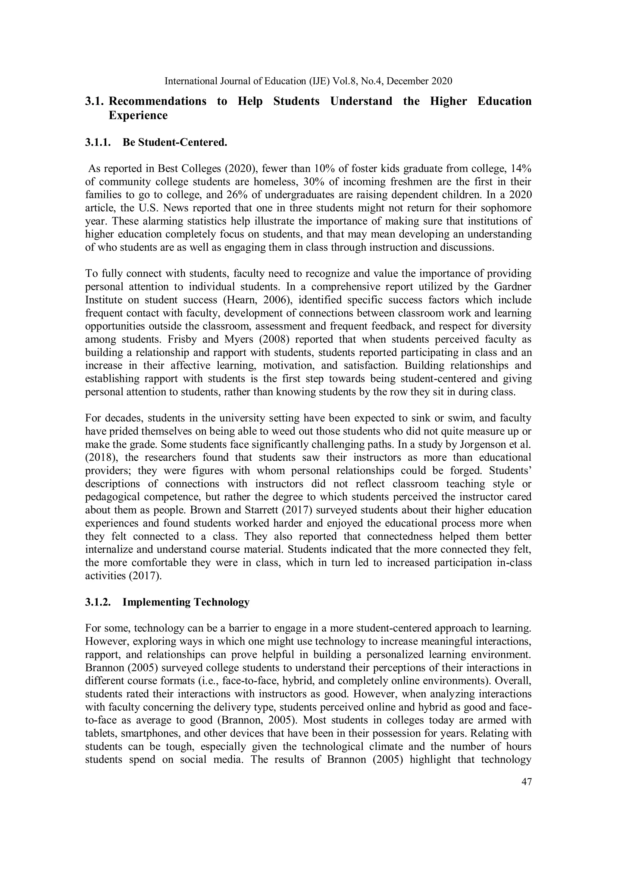 ARE WE EFFECTIVELY TEACHING TODAY’S COLLEGE STUDENT?