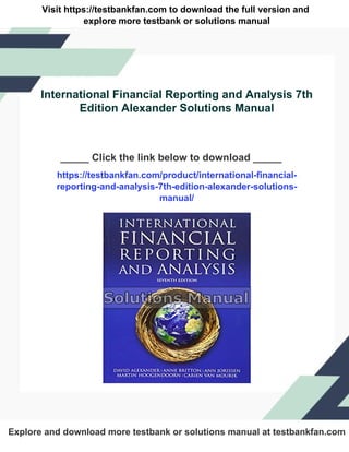 International Financial Reporting and Analysis 7th Edition Alexander ...