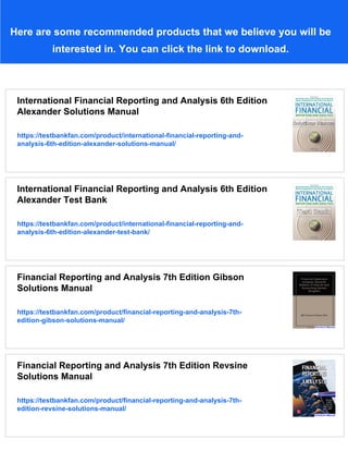 International Financial Reporting and Analysis 7th Edition Alexander ...