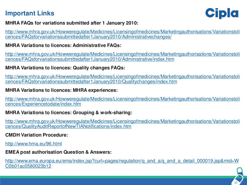 EU Variations & Renewals