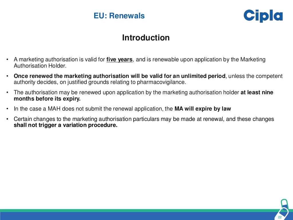 EU Variations & Renewals