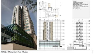 TRIANGLE (Multifamily Hi Rise – Mix Use)
TRIANGLE
(Multifamily Hi Rise Mix Used)
Project Manager & Designer
Multifamily 10,465 m2 (112,622sf) Mix Used
Retail 1,650 M2 (17,820sf)
Hi-rise Building 17 storeys, 27 suites 4 parking
levels, 2 Underground.
CD, SD, DD, CD, CA
 