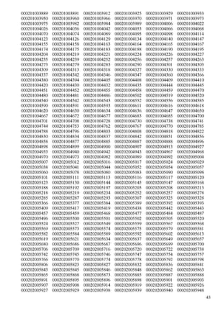 000201003889   000201003891   000201003912   000201003925   000201003929   000201003933
000201003950   000201003960   000201003966   000201003970   000201003971   000201003973
000201003975   000201003982   000201003984   000201003989   000201004006   000201004022
000201004026   000201004036   000201004042   000201004053   000201004066   000201004068
000201004070   000201004074   000201004089   000201004095   000201004098   000201004114
000201004123   000201004126   000201004129   000201004134   000201004140   000201004147
000201004155   000201004158   000201004163   000201004164   000201004165   000201004167
000201004174   000201004175   000201004183   000201004188   000201004190   000201004195
000201004204   000201004219   000201004221   000201004224   000201004226   000201004227
000201004235   000201004239   000201004252   000201004256   000201004257   000201004263
000201004273   000201004279   000201004283   000201004290   000201004301   000201004303
000201004309   000201004313   000201004318   000201004327   000201004330   000201004333
000201004337   000201004342   000201004346   000201004347   000201004360   000201004366
000201004380   000201004394   000201004405   000201004408   000201004409   000201004410
000201004420   000201004430   000201004432   000201004435   000201004444   000201004445
000201004451   000201004452   000201004455   000201004458   000201004459   000201004470
000201004480   000201004481   000201004486   000201004502   000201004519   000201004520
000201004540   000201004542   000201004543   000201004552   000201004556   000201004585
000201004590   000201004591   000201004593   000201004611   000201004616   000201004618
000201004620   000201004630   000201004634   000201004636   000201004647   000201004650
000201004667   000201004672   000201004677   000201004683   000201004685   000201004700
000201004701   000201004708   000201004728   000201004730   000201004738   000201004741
000201004744   000201004753   000201004762   000201004767   000201004770   000201004785
000201004788   000201004796   000201004803   000201004808   000201004818   000201004822
000201004830   000201004834   000201004837   000201004842   000201004851   000201004856
000201004858   000201004877   000202004885   000202004887   000202004888   000202004896
000202004898   000202004899   000202004900   000202004907   000202004913   000202004927
000202004933   000202004940   000202004942   000202004943   000202004967   000202004968
000202004970   000202004973   000202004982   000202004989   000202004992   000202005004
000202005007   000202005012   000202005016   000202005017   000202005024   000202005029
000202005038   000202005041   000202005044   000202005052   000202005054   000202005057
000202005060   000202005078   000202005080   000202005083   000202005090   000202005098
000202005101   000202005111   000202005113   000202005116   000202005117   000202005120
000202005123   000202005130   000202005144   000202005145   000202005147   000202005168
000202005188   000202005192   000202005197   000202005205   000202005208   000202005213
000202005218   000202005219   000202005234   000202005252   000202005257   000202005278
000202005285   000202005287   000202005293   000202005307   000202005325   000202005328
000202005366   000202005377   000202005384   000202005389   000202005392   000202005393
000202005409   000202005417   000202005419   000202005438   000202005442   000202005443
000202005457   000202005459   000202005468   000202005477   000202005484   000202005487
000202005496   000202005500   000202005501   000202005502   000202005505   000202005520
000202005524   000202005527   000202005549   000202005559   000202005567   000202005568
000202005569   000202005573   000202005574   000202005575   000202005579   000202005581
000202005582   000202005584   000202005589   000202005592   000202005602   000202005613
000202005619   000202005621   000202005634   000202005637   000202005649   000202005657
000202005680   000202005686   000202005687   000202005696   000202005699   000202005700
000202005706   000202005709   000202005716   000202005720   000202005722   000202005738
000202005742   000202005745   000202005746   000202005747   000202005754   000202005757
000202005766   000202005770   000202005774   000202005778   000202005792   000202005798
000202005806   000202005823   000202005827   000202005832   000202005836   000202005841
000202005843   000202005845   000202005846   000202005848   000202005862   000202005863
000202005865   000202005868   000202005873   000202005885   000202005887   000202005888
000202005891   000202005895   000202005896   000202005898   000202005901   000202005903
000202005907   000202005908   000202005914   000202005919   000202005922   000202005926
000202005927   000202005929   000202005938   000202005939   000202005940   000202005948
                                                                                          43
 
