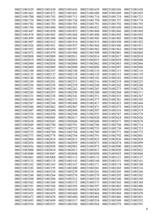 000231001629   000231001630   000231001636   000231001639   000231001656   000231001658
000231001661   000231001672   000231001681   000231001688   000231001689   000231001693
000231001700   000231001703   000231001713   000231001714   000231001719   000231001721
000231001724   000231001729   000231001736   000231001750   000231001757   000231001774
000231001782   000231001783   000231001785   000231001791   000231001792   000231001793
000231001794   000231001800   000231001803   000231001821   000231001830   000231001843
000231001847   000231001850   000231001855   000231001860   000231001866   000231001869
000231001878   000231001882   000231001884   000231001890   000231001892   000231001893
000231001899   000231001900   000231001902   000231001903   000231001905   000231001906
000231001907   000231001912   000231001914   000231001915   000231001920   000231001922
000231001926   000231001931   000231001937   000231001944   000231001946   000231001951
000231001952   000231001954   000231001957   000231001962   000231001963   000231001969
000231001972   000231001979   000231001986   000231001999   000231002001   000231002005
000231002008   000231002009   000231002011   000231002014   000231002017   000231002018
000231002019   000231002024   000231002025   000231002033   000231002039   000231002040
000231002044   000231002058   000231002060   000231002062   000231002063   000231002066
000231002069   000231002089   000231002090   000231002096   000231002097   000231002098
000231002100   000231002107   000231002108   000231002110   000231002111   000231002116
000231002125   000231002127   000231002128   000231002129   000231002133   000231002139
000231002140   000231002143   000231002162   000231002165   000231002183   000231002185
000231002189   000231002201   000231002215   000231002216   000231002219   000231002225
000231002226   000231002238   000231002239   000231002240   000231002242   000231002248
000231002255   000231002259   000231002262   000231002263   000231002273   000231002276
000231002285   000231002293   000231002296   000231002300   000231002304   000231002311
000231002331   000231002338   000231002341   000231002351   000231002353   000231002367
000231002369   000231002371   000231002373   000231002377   000231002381   000231002385
000231002387   000231002394   000231002408   000231002417   000231002423   000231002444
000231002446   000231002462   000231002467   000231002471   000231002475   000231002478
000231002487   000231002490   000231002498   000231002507   000231002516   000231002519
000231002524   000231002530   000231002544   000231002553   000231002567   000231002578
000231002591   000231002605   000231002617   000231002620   000231002624   000231002626
000231002638   000231002643   000231002644   000231002648   000231002677   000231002678
000231002689   000231002700   000231002701   000231002706   000231002708   000231002714
000231002716   000231002717   000231002732   000231002735   000231002738   000231002753
000231002755   000231002760   000231002768   000231002769   000231002771   000231002772
000231002773   000231002778   000231002784   000231002791   000231002792   000231002801
000231002806   000231002810   000231002815   000231002825   000231002826   000231002828
000231002854   000231002858   000231002859   000231002873   000231002874   000231002899
000231002956   000231002958   000231002963   000231002975   000231002990   000231002991
000231003000   000231003010   000231003013   000231003017   000231003020   000231003022
000231003040   000231003047   000231003048   000231003050   000231003055   000231003060
000231003063   000231003068   000231003112   000231003115   000231003121   000231003127
000231003133   000231003135   000231003143   000231003148   000231003151   000231003161
000231003162   000231003165   000231003167   000231003171   000231003174   000231003180
000231003182   000231003195   000231003200   000231003201   000231003203   000231003216
000231003234   000231003238   000231003239   000231003241   000231003245   000231003246
000231003248   000231003264   000231003276   000231003279   000231003292   000231003302
000231003304   000231003308   000231003312   000231003330   000231003340   000231003350
000231003362   000231003368   000231003372   000231003375   000231003382   000231003384
000231003391   000231003394   000231003395   000231003397   000231003403   000231003406
000231003424   000231003425   000231003428   000231003429   000231003439   000231003443
000231003455   000231003459   000231003460   000231003464   000231003468   000231003470
000231003472   000231003478   000231003480   000231003482   000231003486   000231003491
000231003493   000231003499   000231003517   000231003534   000231003549   000231003552
000231003554   000231003555   000231003560   000231003564   000231003579   000231003591
                                                                                          8
 