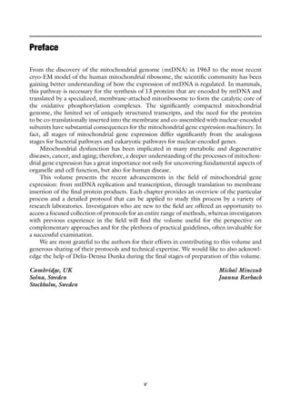Mitochondrial Gene Expression: Methods and Protocols Michal Minczuk | PDF