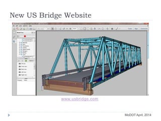 MoDOT April, 2014
New US Bridge Website
www.usbridge.com
 