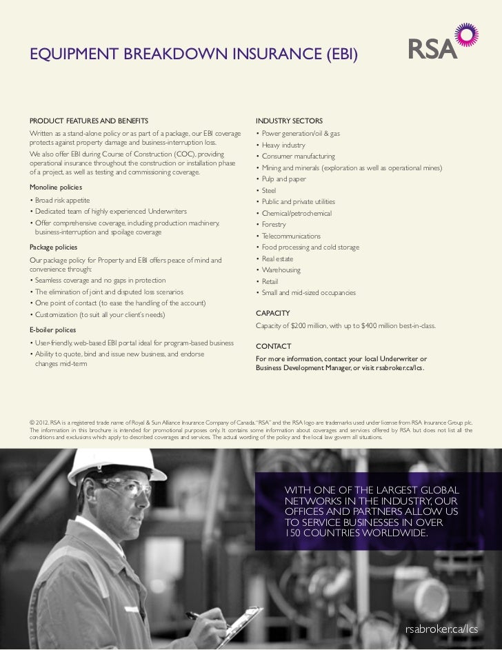 RSA Equipment Breakdown Insurance