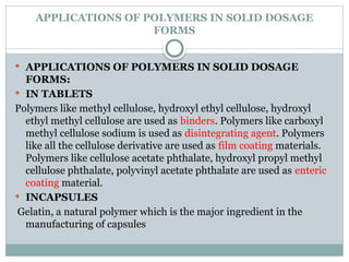 POLYMERS IN DRUG DELIVERY APPROACHES NDDS | PPTX