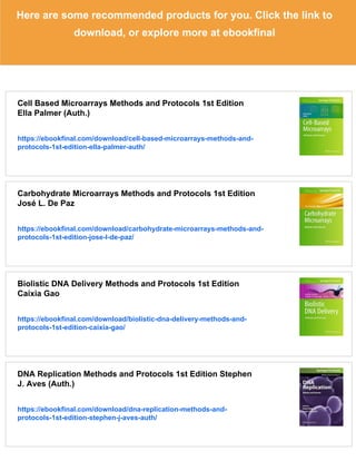 DNA Microarrays for Biomedical Research Methods and Protocols 1st ...