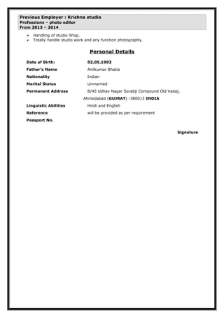 prashant cv | DOC