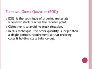 Eoq Balance ABC Analysis and Inventory Control Entrepreneurship Class 12 CBSE | PPTX