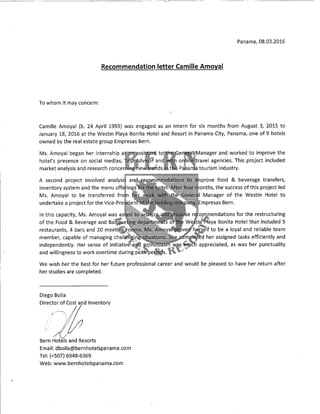 Reference Letter Empresas Bern