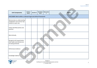 Rpcl Evidence Form Example.pdf SAMPLE CHC30113 Certificate III ECE full RPL | PDF