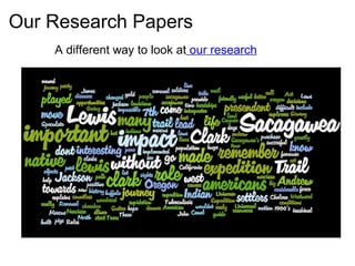 Our Research Papers   A different way to look at  our research 