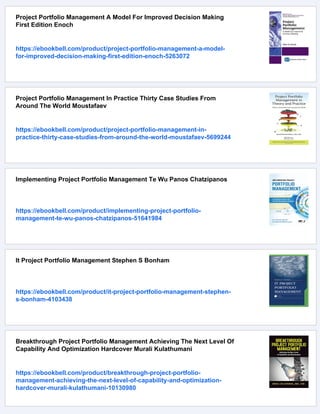 Shan Rajegopal Project Portfolio Management Leading The Corporate Vision First Edition ...