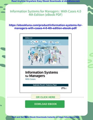 Information Systems for Managers : With Cases 4.0 4th Edition (eBook ...