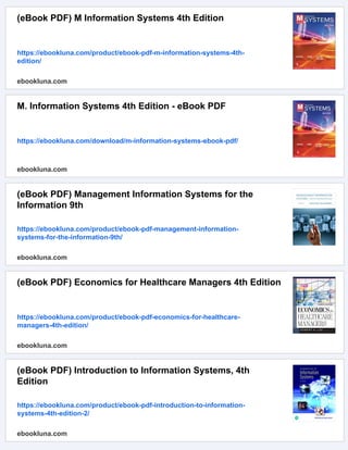 Information Systems for Managers : With Cases 4.0 4th Edition (eBook ...