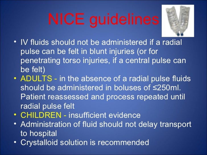 Guidelines for Prehospital Fluid Therapy in Trauma Pres