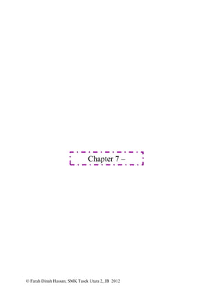 © Farah Dinah Hassan, SMK Tasek Utara 2, JB 2012
Chapter 7 –
Electricity
 