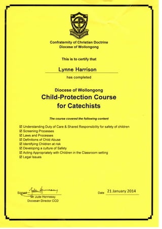 Child Protection Certifcate