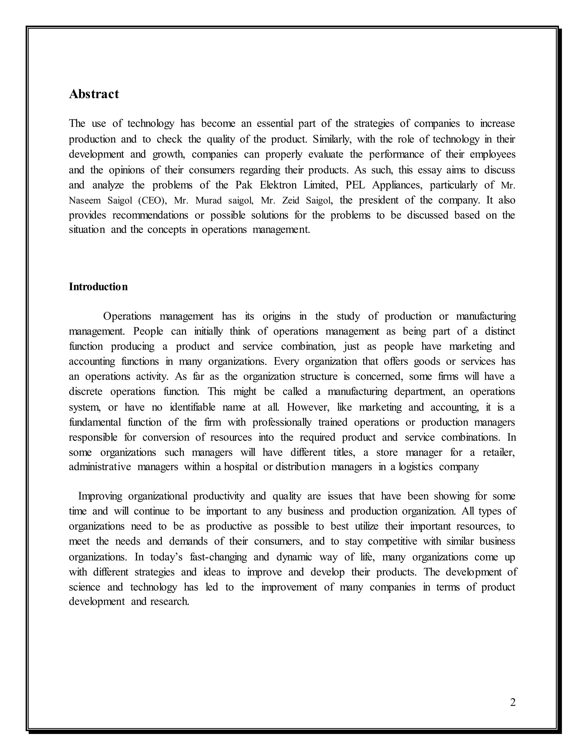 84804502 Operations Management Case Study Docx